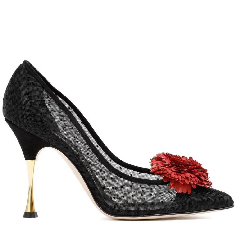 NIB Manolo Blahnik Sohemias Mesh Polka Dot Pumps